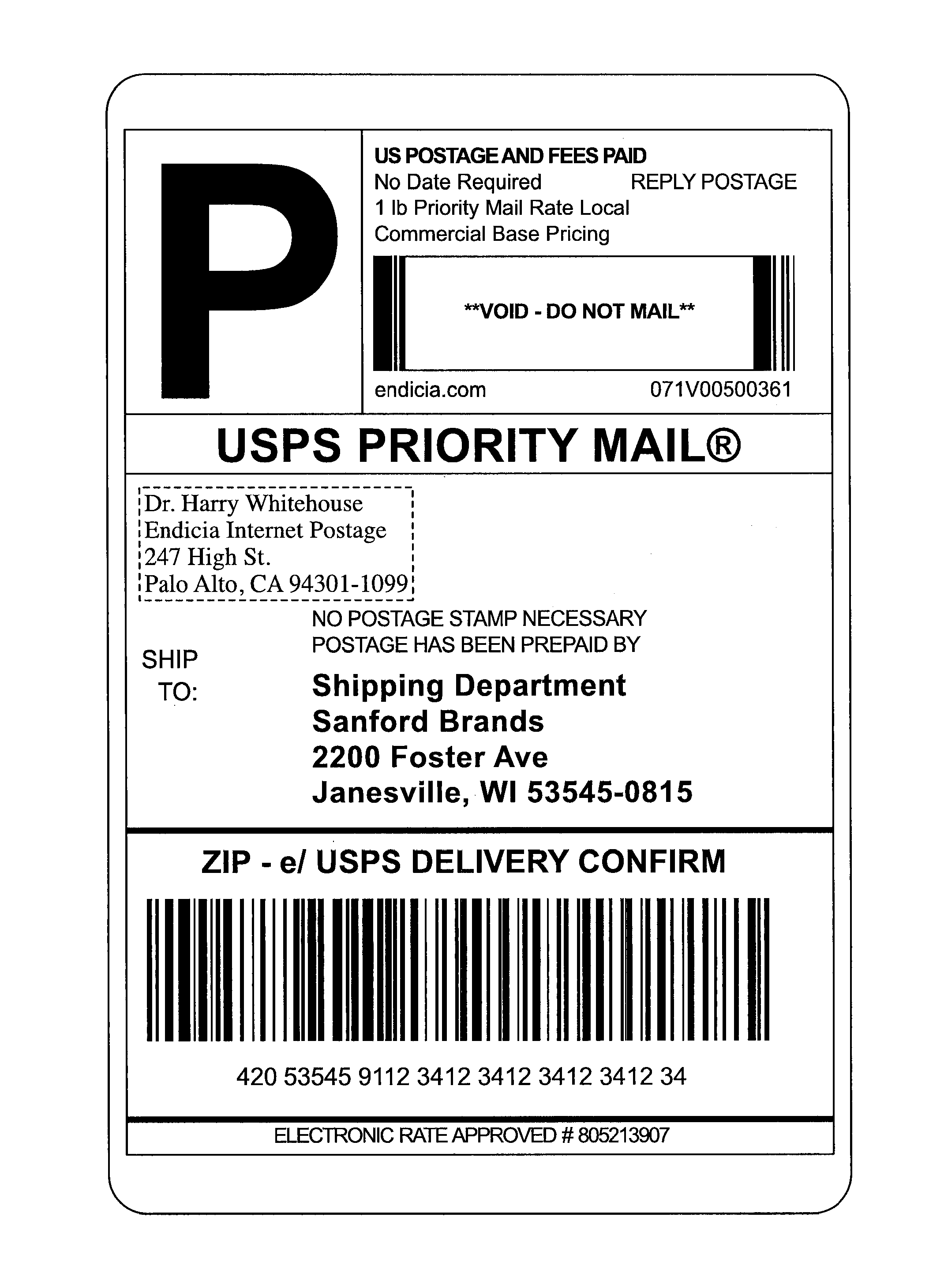 Shipping Label Template Usps printable label templates