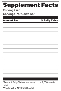 Blank Nutrition Label Template