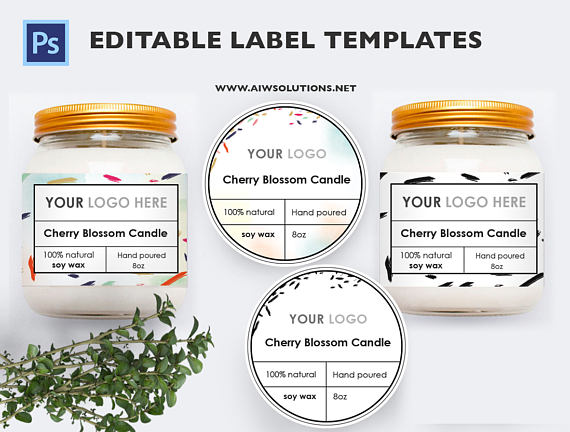 candle label soy wax label label template Skin Care label