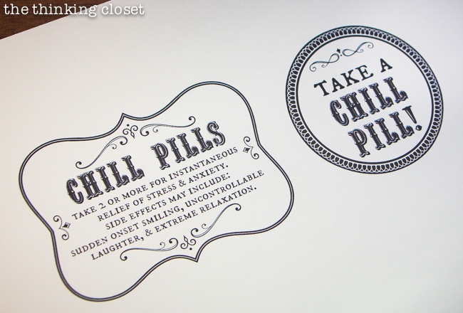 FREE Silhouette Studio Cut File for Chill Pill Bottle Labels. A FREE Silhouette Studio Cut File for Chill Pill Bottle Labels. A