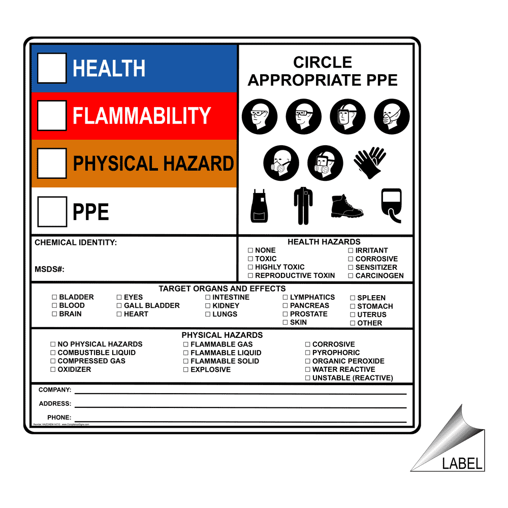 Free Printable Chemical Hazard Labels
