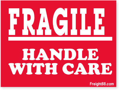 FRAGILE HANDLE WITH CARE Sticker Labels 500 3 X 2