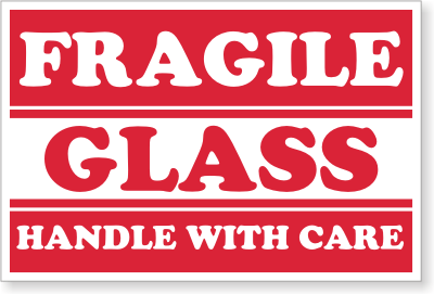 Free Fragile Glass Shipping Labels