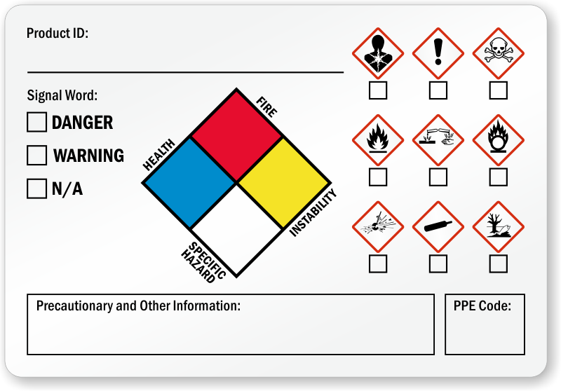 Ghs Secondary Label Template Printable Label Templates