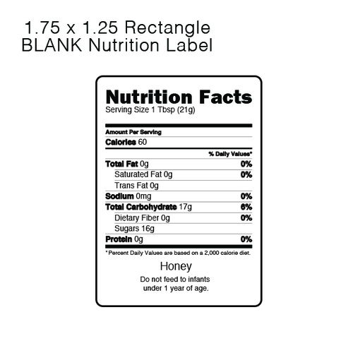 Nutrition Labels for Honey