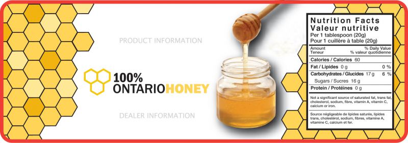 Honey Nutrition Label Template