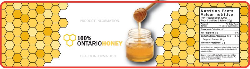 Honey Nutrition Label Template