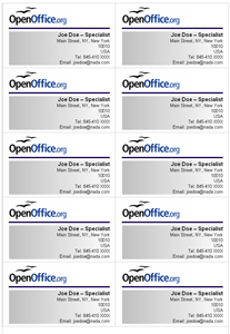 Quick Business Cards in Openoffice.& Template Download 