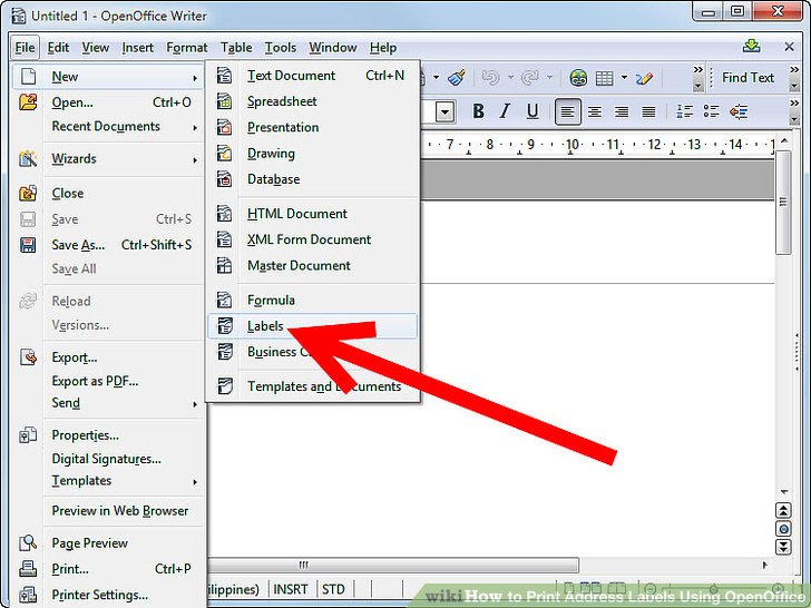 How to make address labels in libreoffice