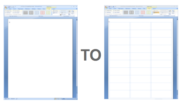 Showing Gridlines in a MS Word Label Template | Worldlabel Blog