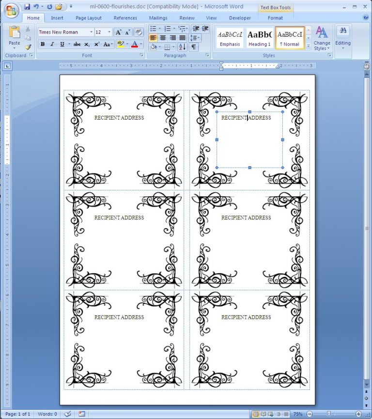Label Template Word Printable Label Templates