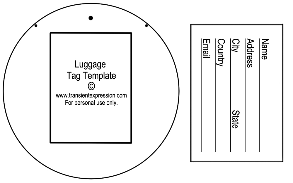 Luggage Tag Template Clipart (43+)