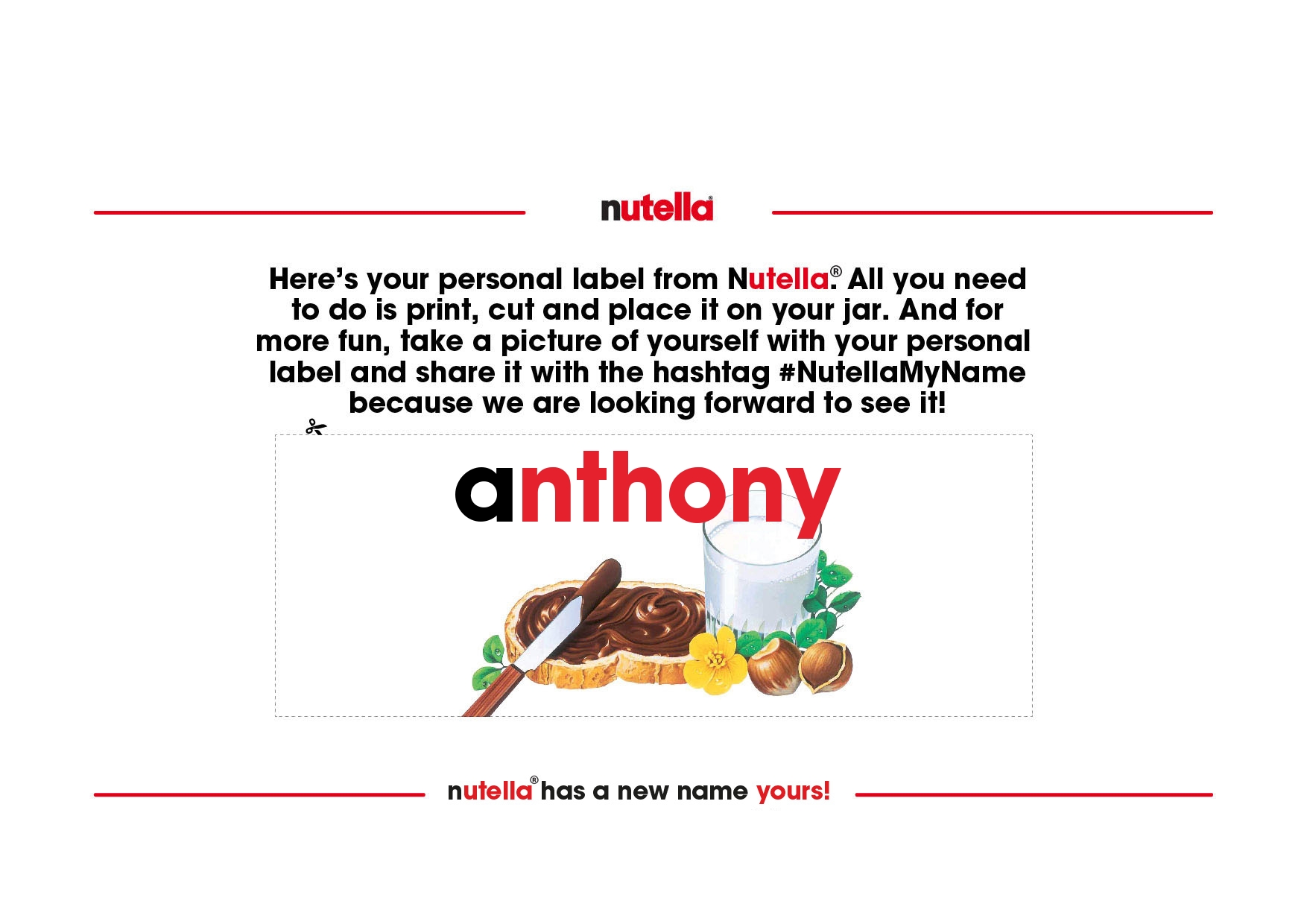Just an Email Away: Your Name on a Nutella Jar :: NoGarlicNoOnions 
