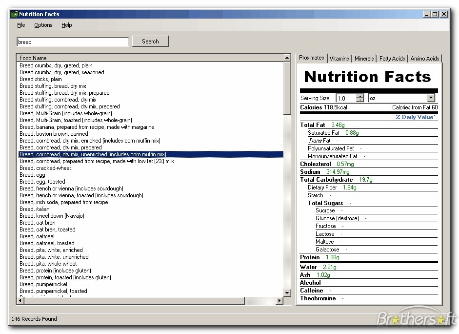 Nutrition Chart Template