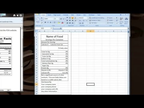 Free Nutrition Label Template Excel Free Nutrition Label Template Excel