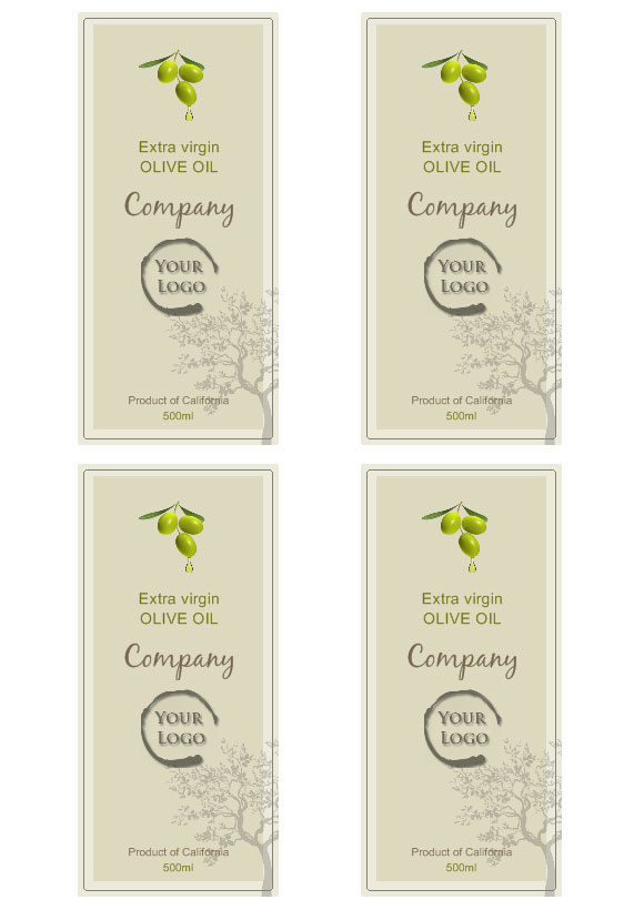 Olive oil labels templates