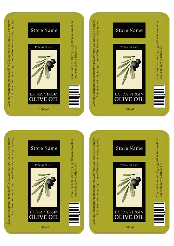 Olive oil labels templates
