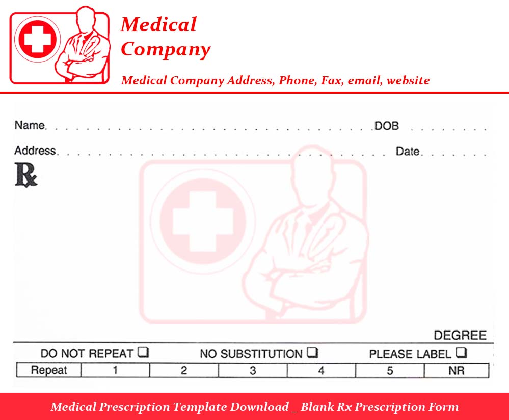 Printable Blank Prescription Label