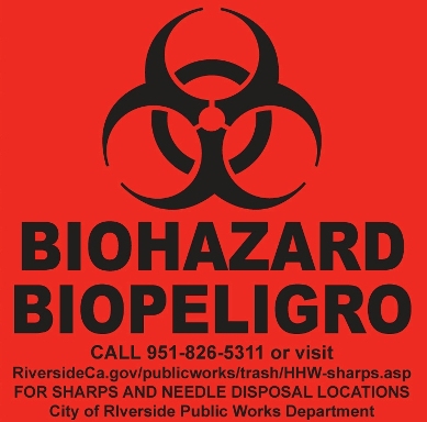 Safe Sharps Disposal Label (for garbage container) | THE 