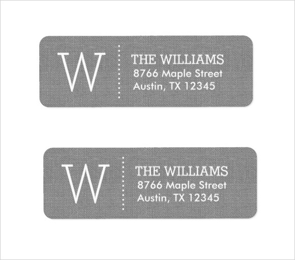 Return Address Label Template