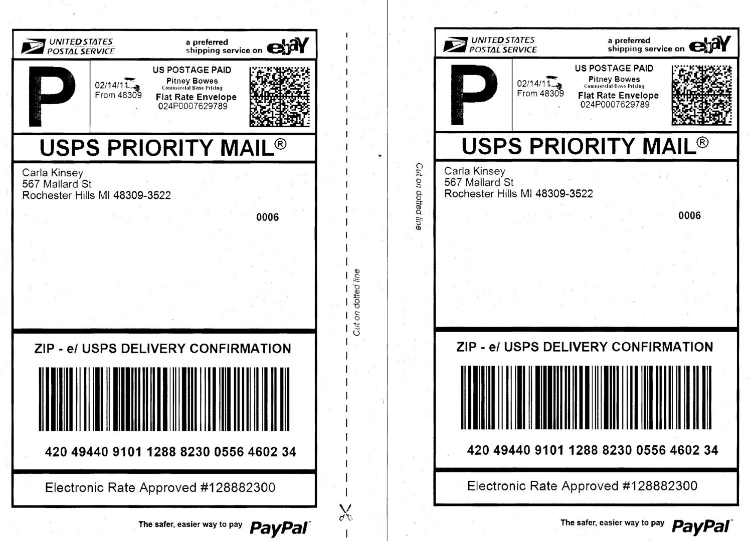 Usps Shipping Label Template | Template Design