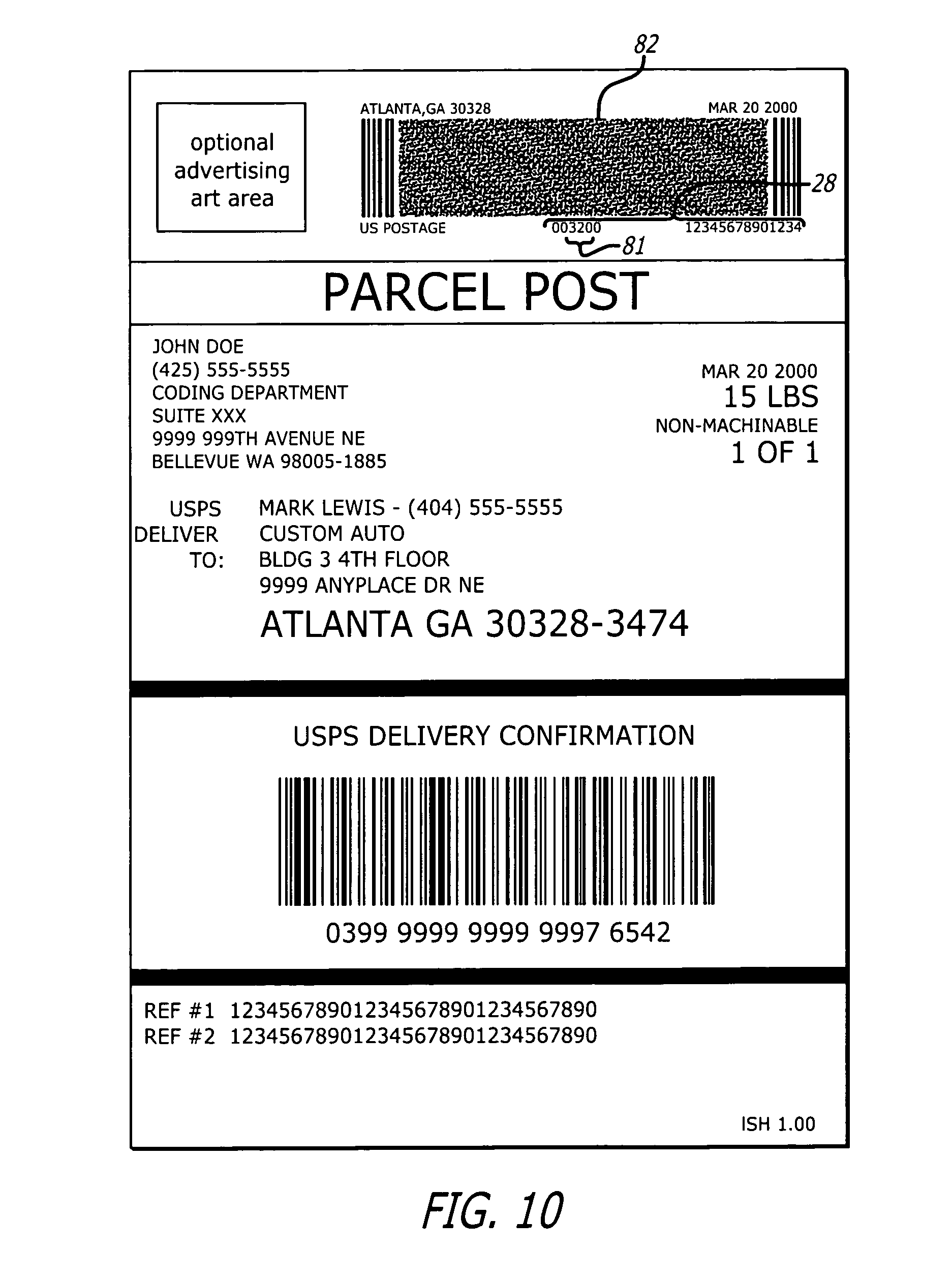 Patent US8240579 Postal shipping label Google Patents