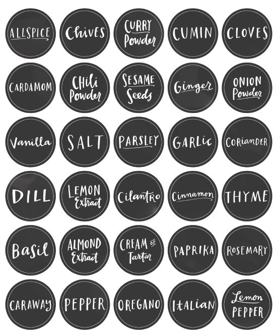 Free Printable Mason Jar Spice Jar Labels