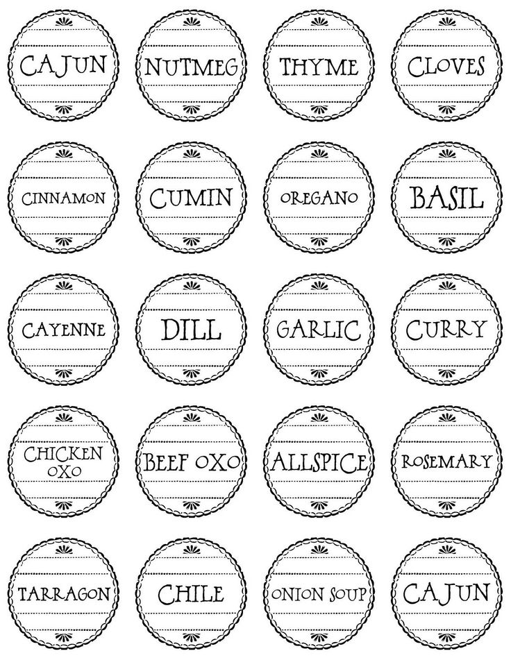 Best Spice Jar Labels and Templates images