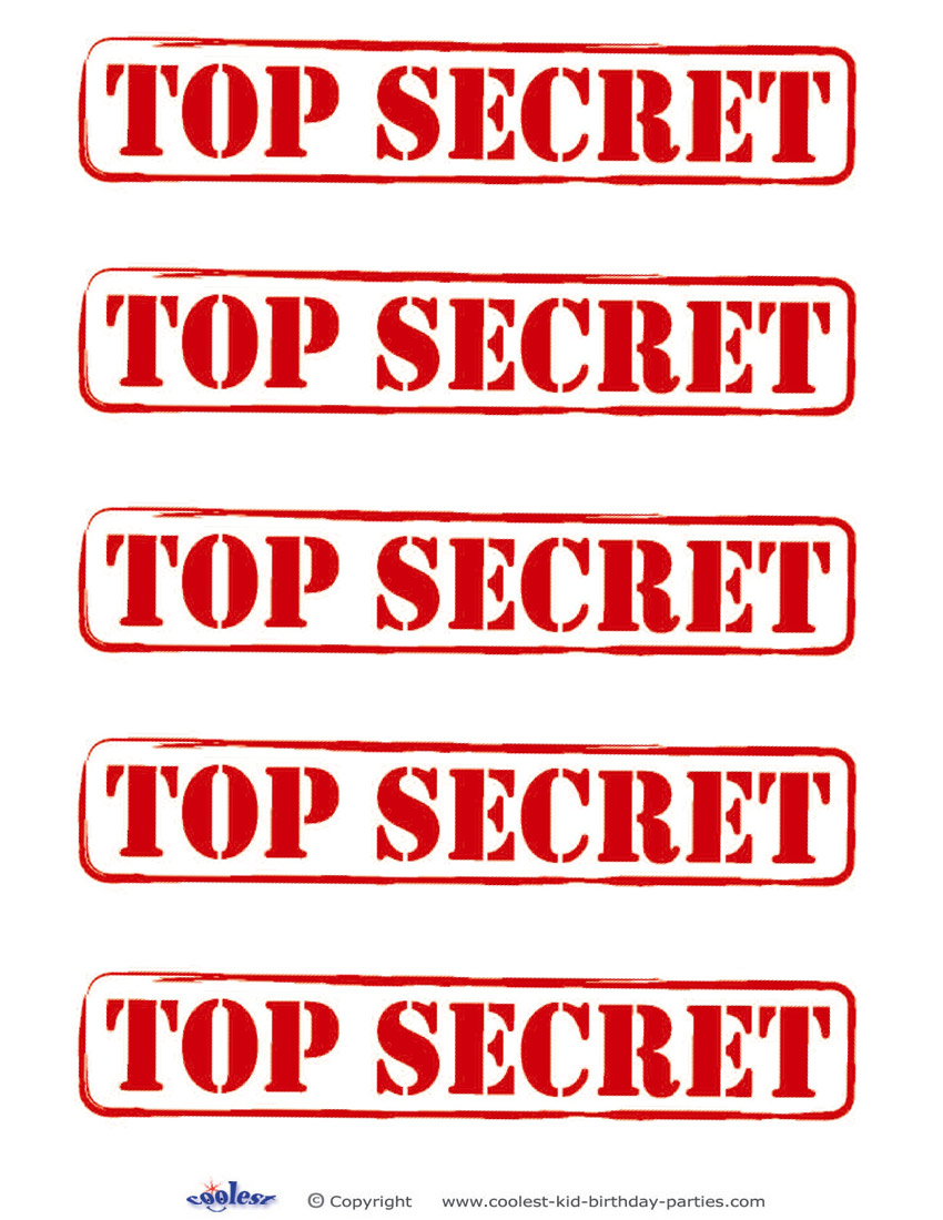 Printable Top Secret Signs