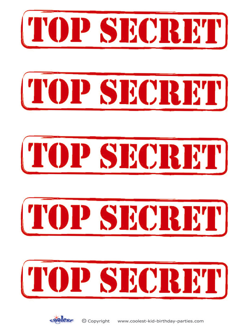 Top Secret Printable Label printable label templates