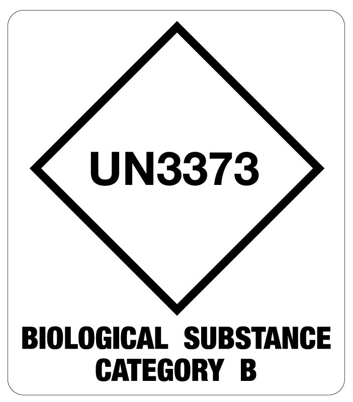 UN3373 Cat B Bio Substance Shipping Label, 3 1/2
