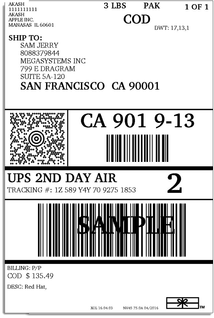 Ups Orm D Labels Printable / Ups Orm D Labels Printable - Cartridges ...