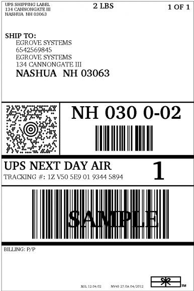 Sample Ups Shipping Label Template