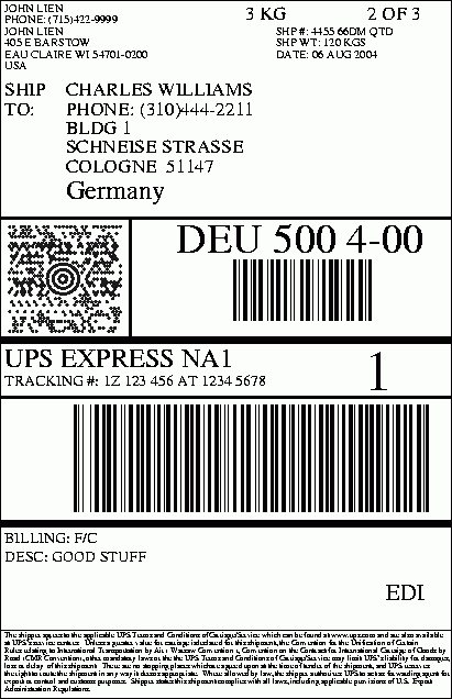 Ups Shipping Label Template | Template Design