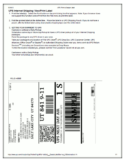 UPS Shipping Label UPS Shipping Label