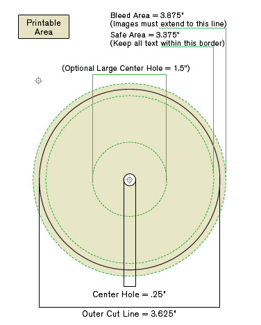 Vinyl Record Label Template for 7 inch and 12 inch labels