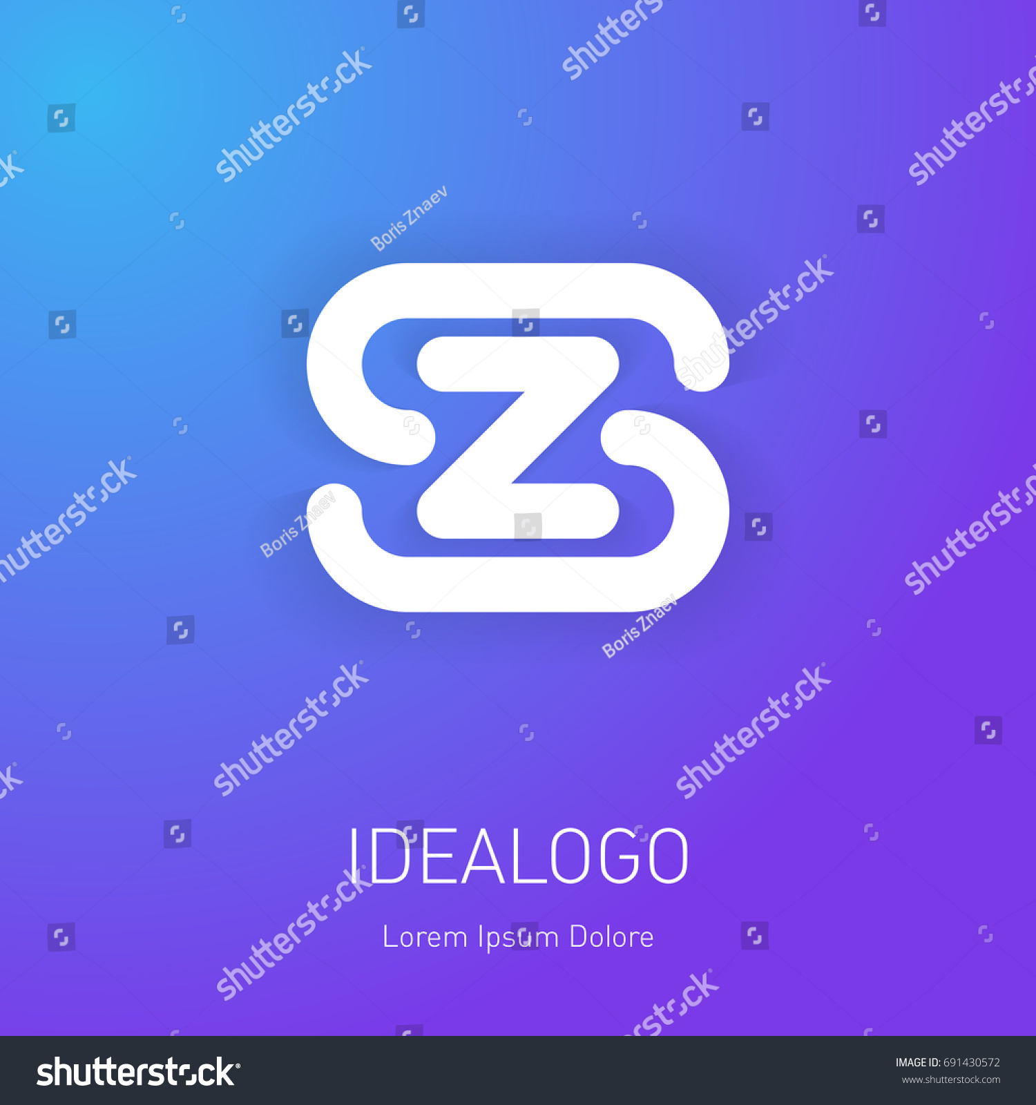 Logo Template Letters S Z On Stock Vector 691430572 Shutterstock