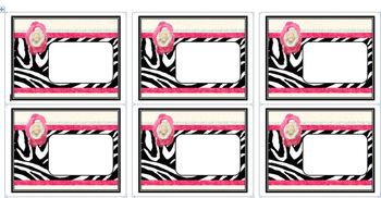 Black and Pink Zebra Print Editable ID Labels for Avery Template Black and Pink Zebra Print Editable ID Labels for Avery Template