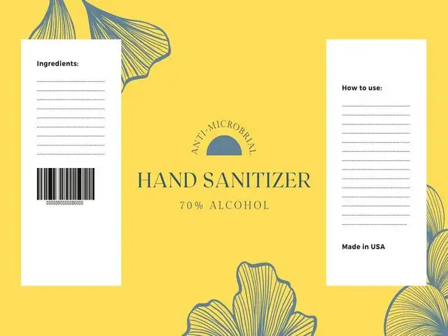 hand sanitizer label template 02