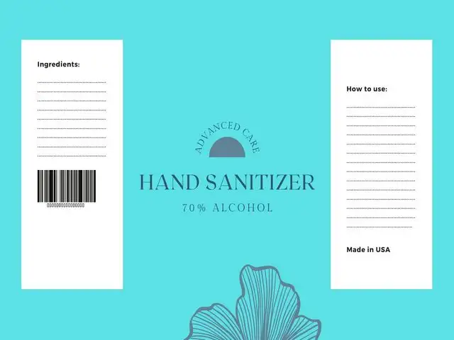 hand sanitizer label template 03