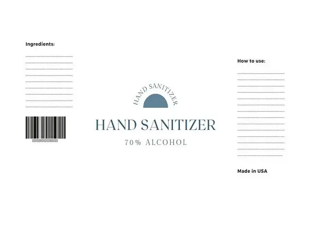 hand sanitizer label template 04