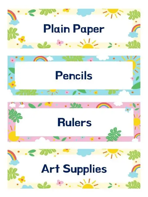 printable classroom labels